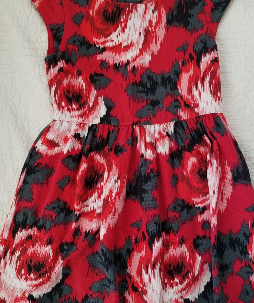 $$ Red Flower Dress